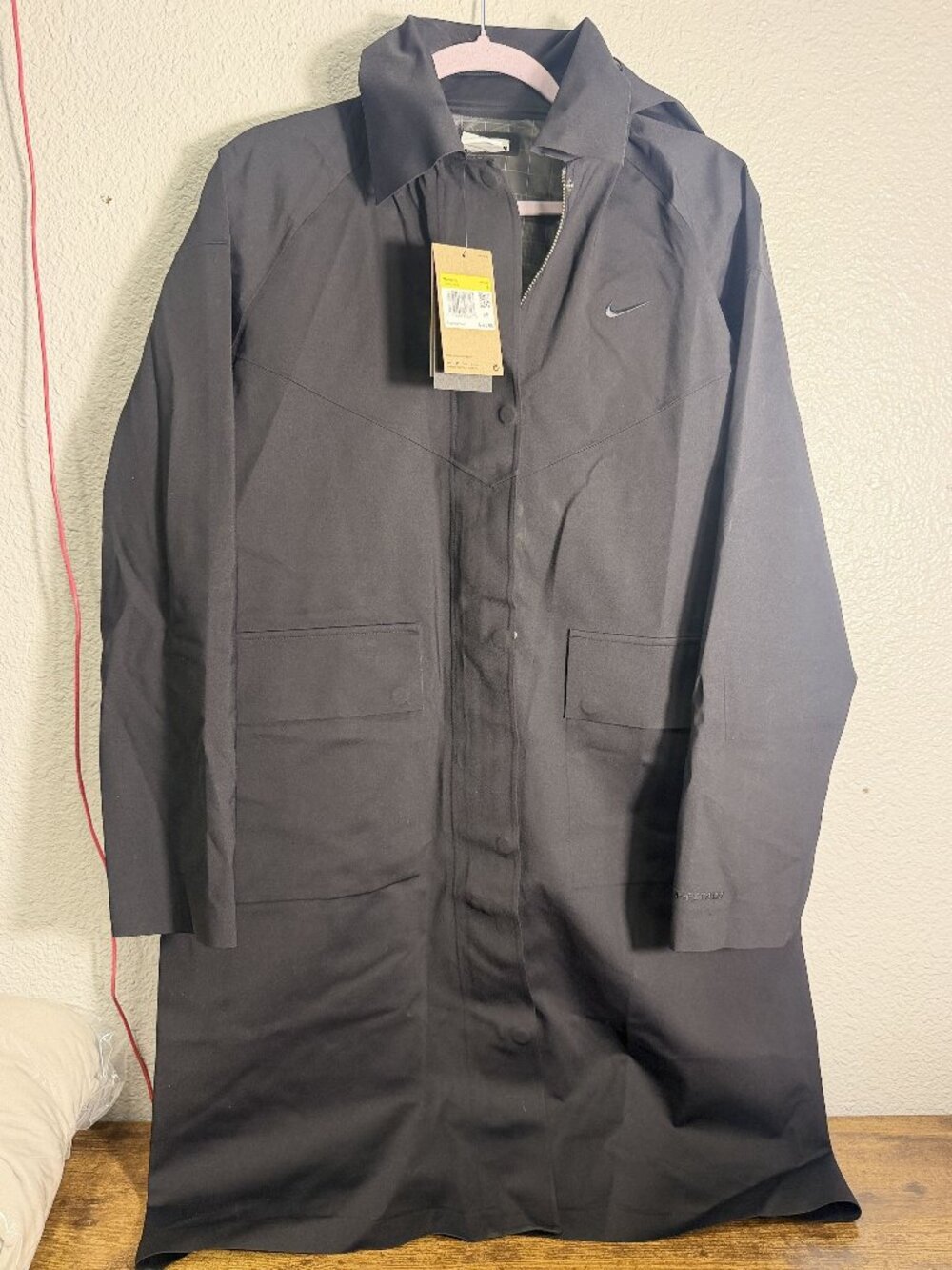 Nike Storm-FIT ADV Long Trench Coat FV6307-010 Black Women's S NWT $375